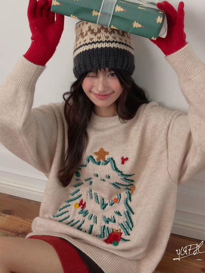 Christmas Cat Tree Knit Sweater