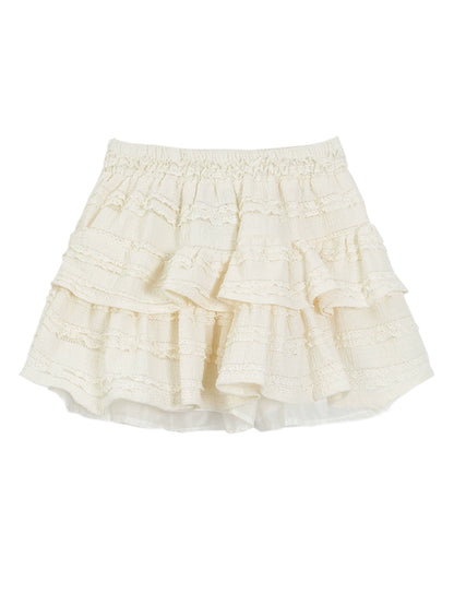 High Waist Ruffle Mini Sweater Skirt