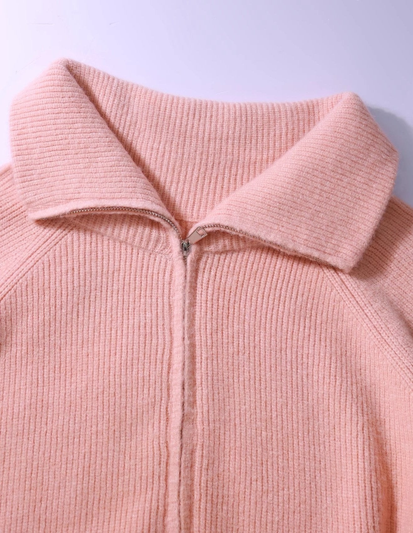 Gradient Two-Way Zip-Up Knit Cardigan