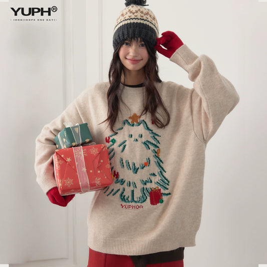 Christmas Cat Tree Knit Sweater