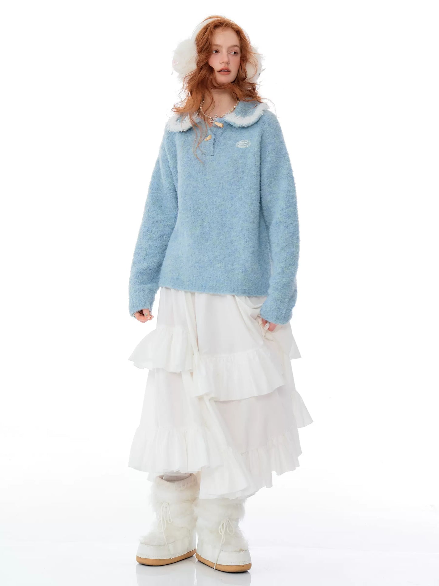 Cozy Fluff Doll Collar Sweater