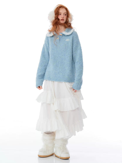 Cozy Fluff Doll Collar Sweater