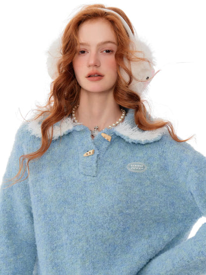 Cozy Fluff Doll Collar Sweater