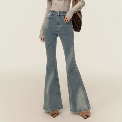 Trendy Bell Curve High Waist Flare Jeans