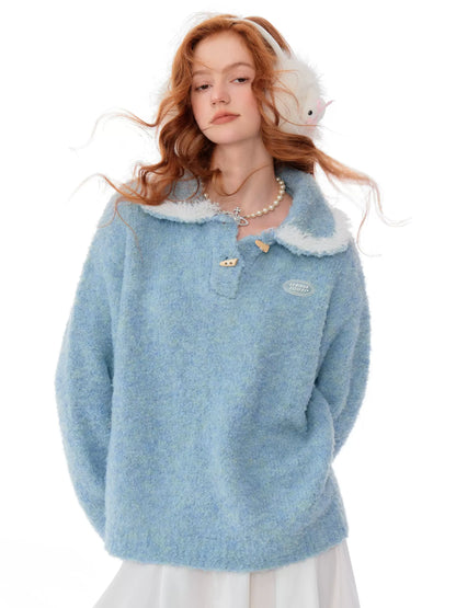 Cozy Fluff Doll Collar Sweater