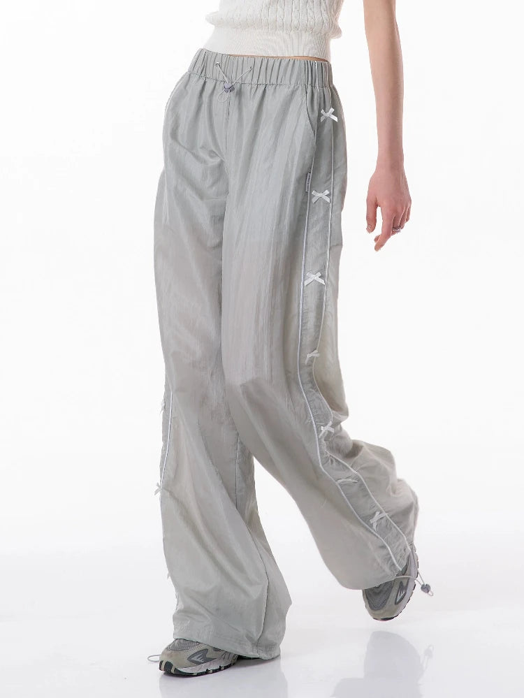 Side Bow Tie Quick Dry Wide Leg Pants