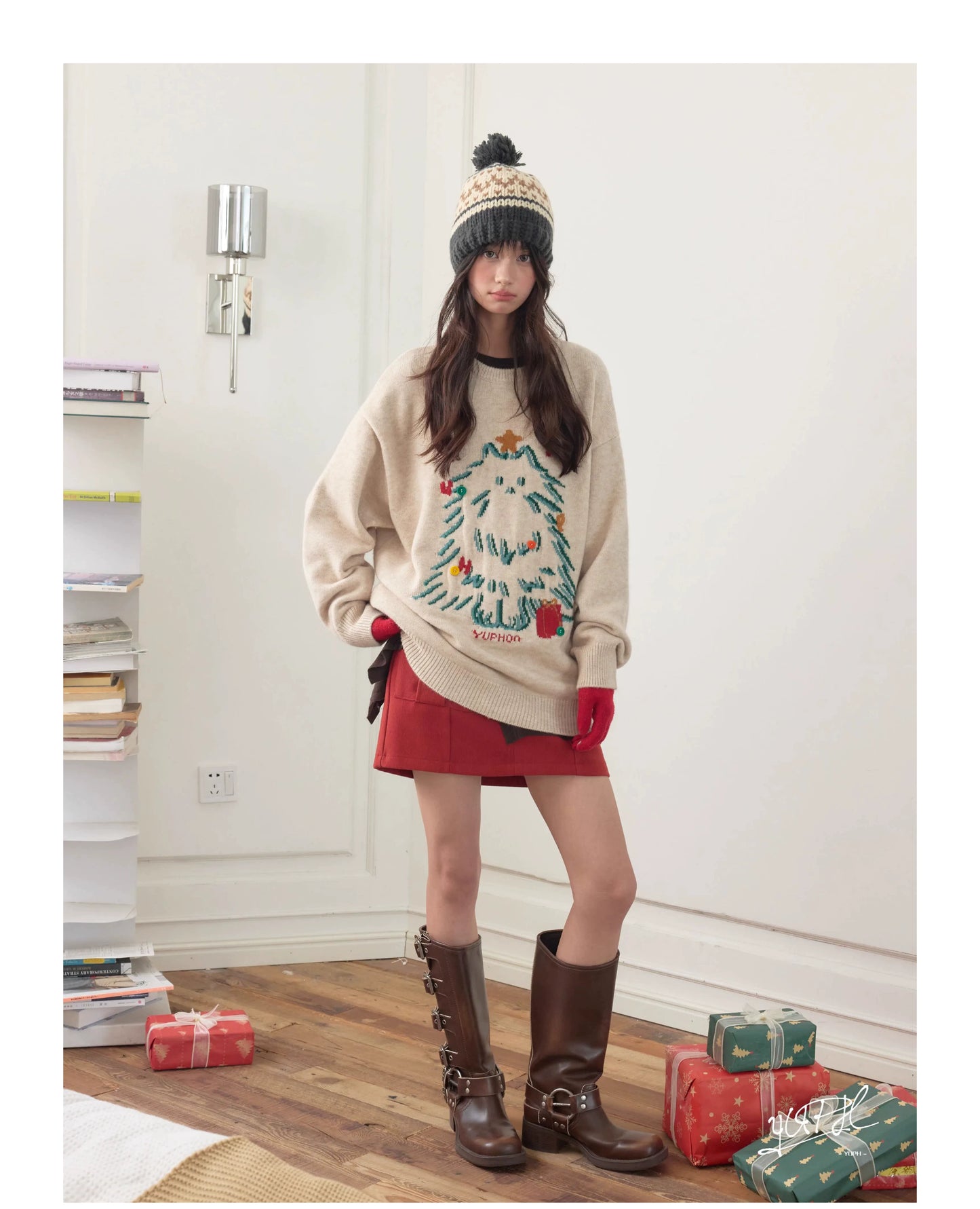 Christmas Cat Tree Knit Sweater