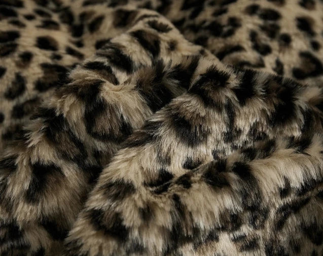 Leopard Print Faux Fur Buckle Jacket