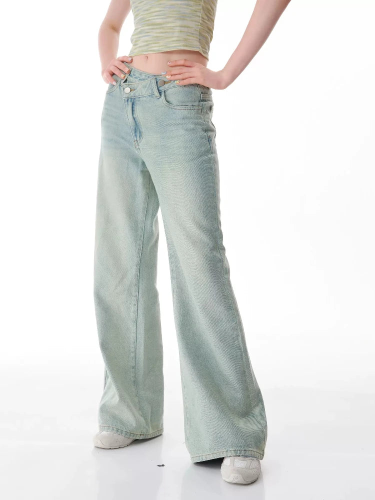 Slant Flared Straight Leg Jeans