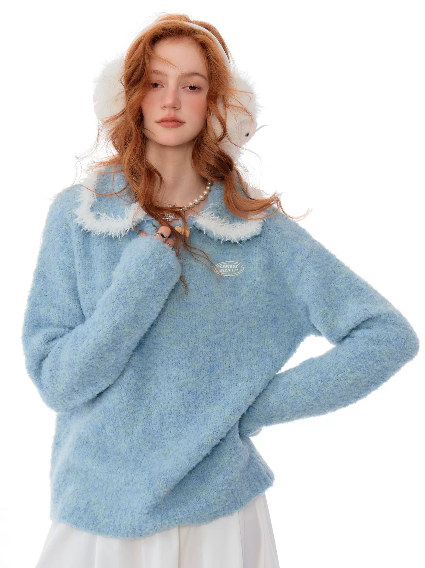 Cozy Fluff Doll Collar Sweater